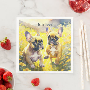 Personalized French Bulldog puppy Napkins