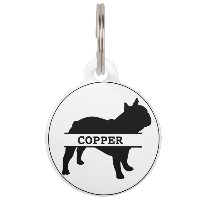 Personalized French Bulldog  Round Pet Tag (Front)