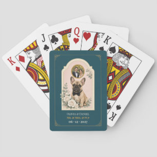 Personalized French Bulldog Wedding Favour Photo Playing Cards