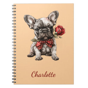 Personalized French Bulldog with Custom Name Notebook