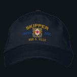 Personalized French Canadian Skipper Nautical Embroidered Hat<br><div class="desc">A classic crossed anchors nautical style with a Canadian flag applique, a custom personalized embroidered cap for a French skipper of special occasions.
Use the "Message" link to contact us with your special design requests or for some assistance with any of your customization needs.</div>