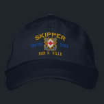 Personalized French Canadian Skipper Nautical Embroidered Hat<br><div class="desc">A classic crossed anchors nautical style with a Canadian flag applique,  a custom personalized embroidered cap for a French skipper of special occasions. 
 
 


 
Use the "Message" link to contact us with your special design requests or for some assistance with any of your customization needs.</div>