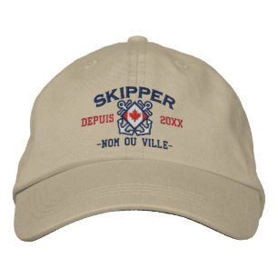 Personalized French Canadian Skipper Nautical Embroidered Hat