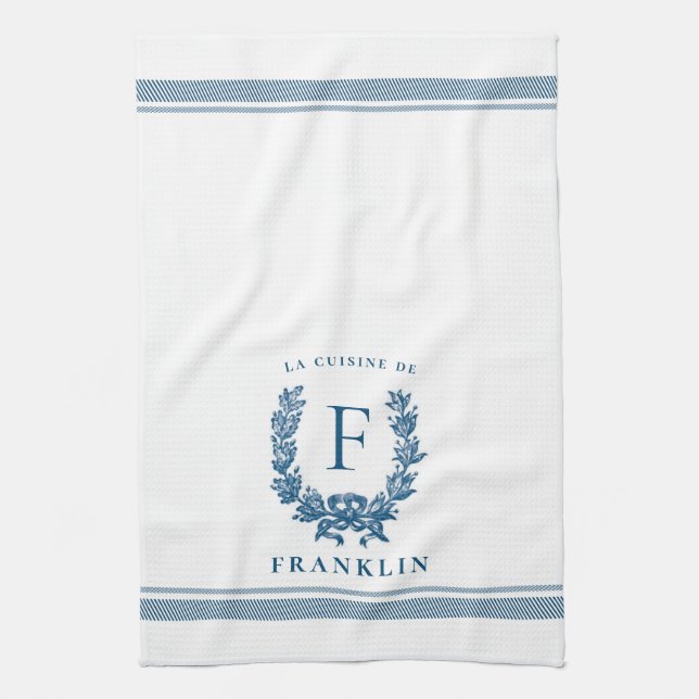 Personalized French Country Kitchen Dish Towel (Vertical)