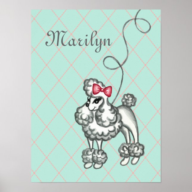 Personalized French Poodle Art Print (Front)