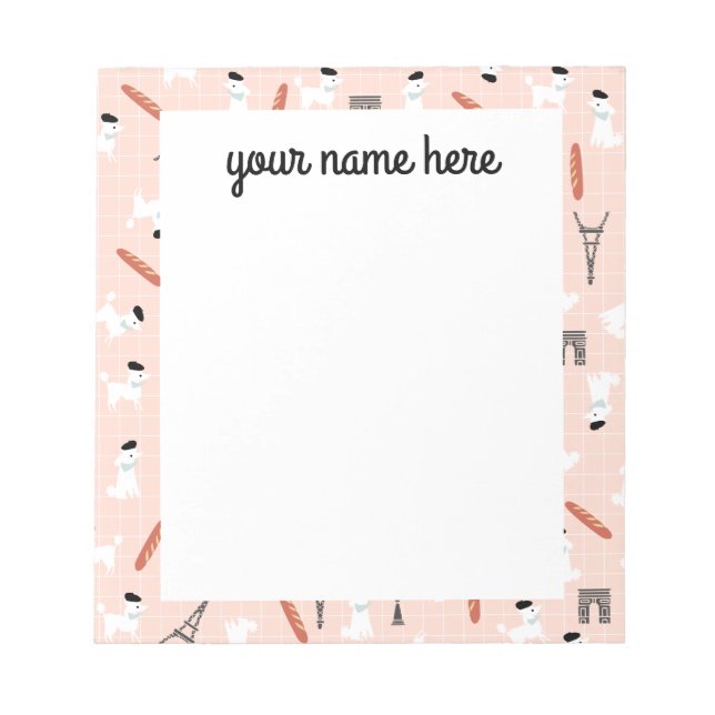  Personalized French Poodle Notepad (Front)