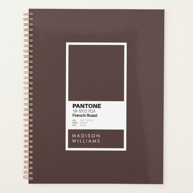 Personalized French Roast Brown Notebook | Custom  Planner (Front)
