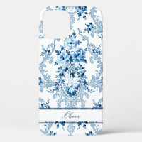 Personalized French Rococo Blue & White Floral