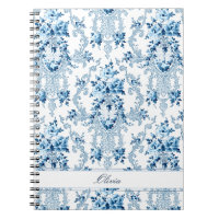 Personalized French Rococo Blue & White Floral