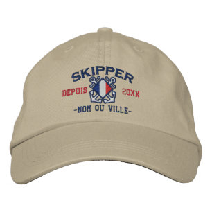 Personalized French Skipper Nautical Embroidery Embroidered Hat