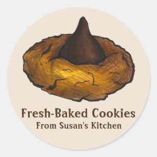 Personalized Fresh-Baked Peanut Butter Cookie Classic Round Sticker