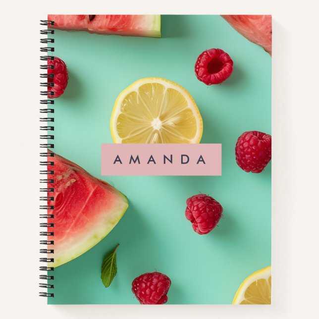 Personalized Fresh Fruit Medley Style Notebook (Front)