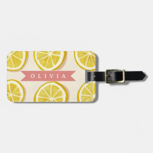Personalized Fresh Lemon Slice Pattern Bright Luggage Tag