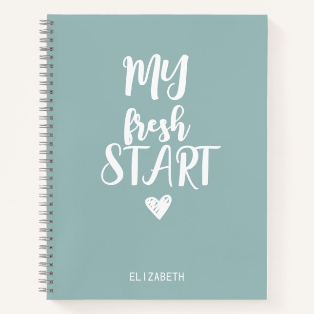 Personalized Fresh Start Journal | Wellness Diary (Front)