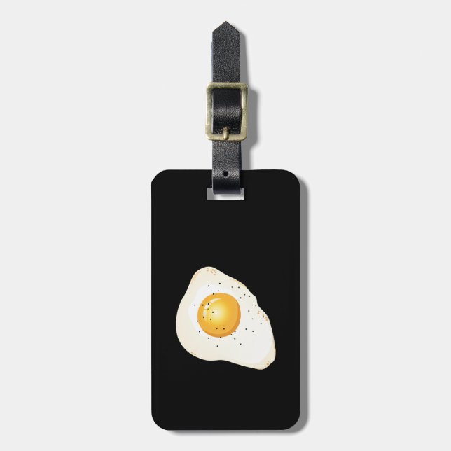Personalized Fried egg Customizable background Luggage Tag (Front Vertical)
