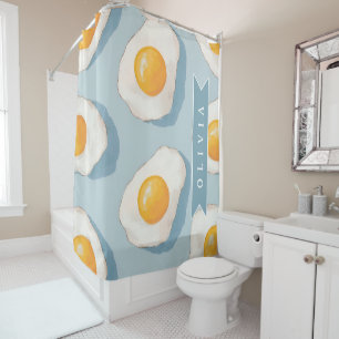 Personalized Fried Egg Pattern Fun Blue Funny