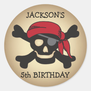 Personalized Friendly Pirate Skull Sticker