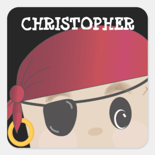 Personalized Friendly Pirate Sticker