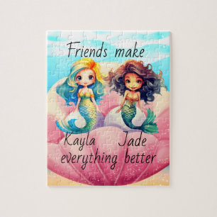 Personalized Friends Mermaids  Jigsaw Puzzle