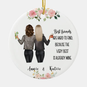 Personalized Friendship Christmas Ceramic Ornament