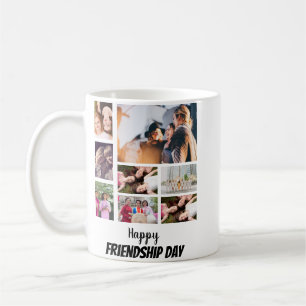 Personalized Friendship Day 8 Photo Collage   Coffee Mug