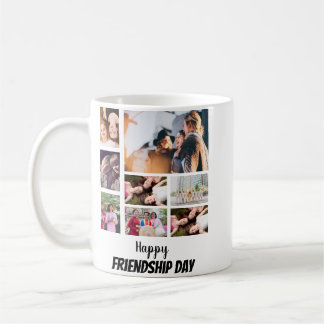 Personalized Friendship Day 8 Photo Collage   Coffee Mug