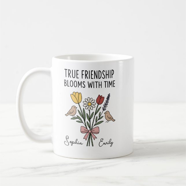 Personalized Friendship floral names Coffee Mug (Left)