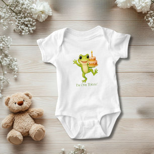 Personalized Frog 1st Birthday Baby Gift Bodysuit