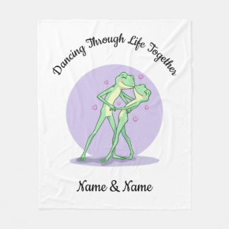 Personalized Frog Couple Fleece Blanket