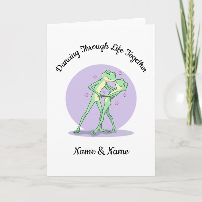 Personalized Frog Couple Greeting Card (Front)