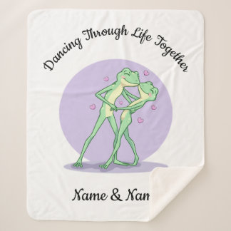 Personalized Frog Couple Sherpa Blanket