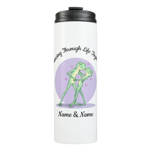 Personalized Frog Couple Thermal Tumbler (Front)
