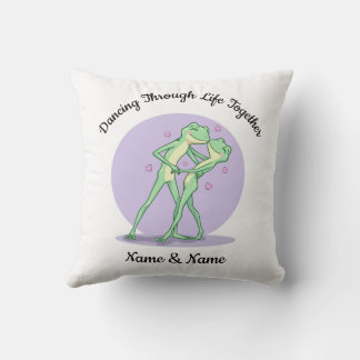 Personalized Frog Couple Throw Pillow