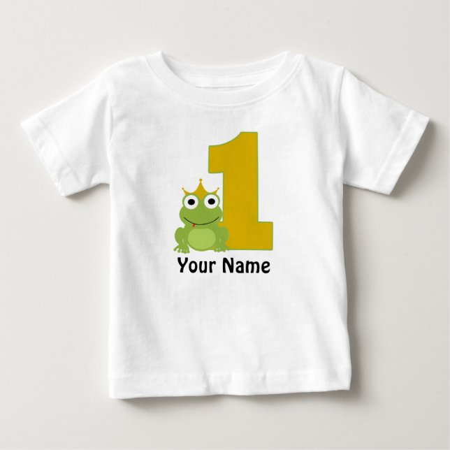 Personalized Frog First BIrthday Shirt (Front)