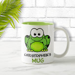 Personalized Frog Mug<br><div class="desc">Fun personalized cartoon frog mug.</div>