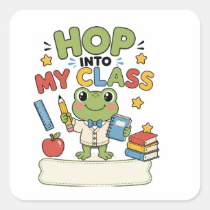 Personalized Frog Teacher Classroom Sticker