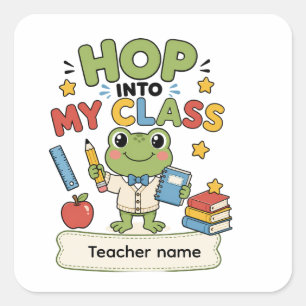 Personalized Frog Teacher Classroom Sticker