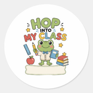 Personalized Frog Teacher Classroom Sticker
