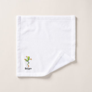 Personalized Frog Wash Cloth