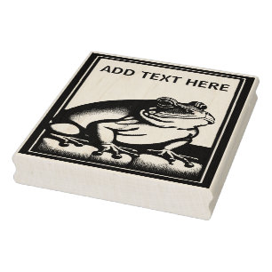 Personalized Frog - Wood Art Stamp