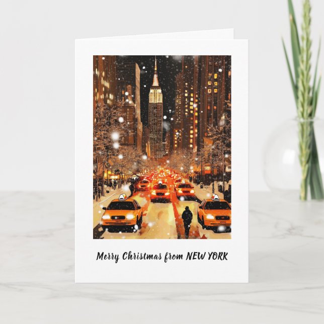Personalized From NYC Manhattan Christmas card (Front)