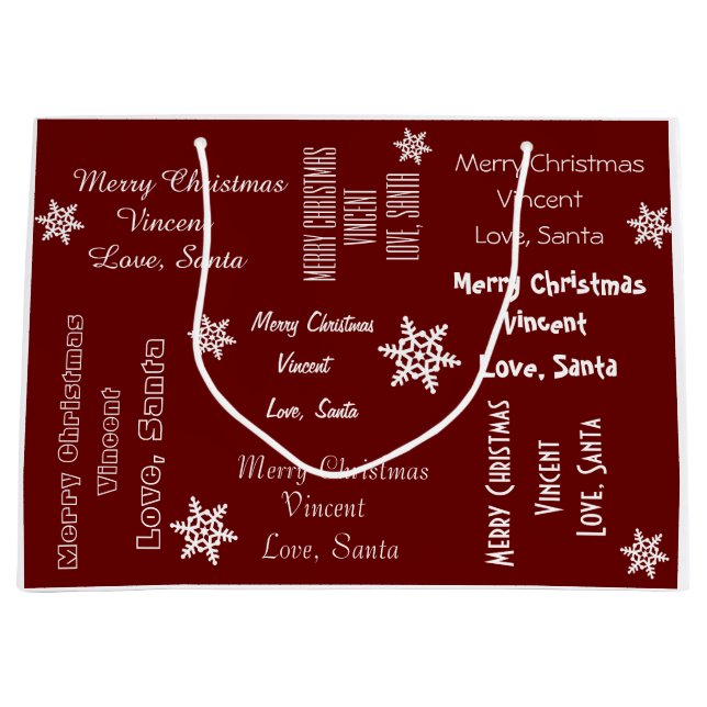 Personalized From Santa Christmas Large Gift Bag (Front)