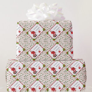 Personalized From Santa Claus Candy Cane Christmas Wrapping Paper