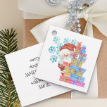 Personalized from Santa Claus Cute Kids Christmas Favour Tags<br><div class="desc">Personalized Christmas gift tags for kids. The template is set up for you to add name(s) and christmas wishes to the back of the gift tag - the sample wording reads "merry christmas [your name(s)] with love from Santa" in whimsical typography. The design has a watercolor illustration of Santa peeking...</div>