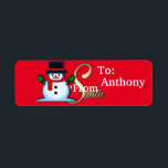 Personalized From Santa Snowman Red Christmas<br><div class="desc">Sometimes we have to be the physical helper for Santa! Personalized stickers from Santa will surely make this easier! Don't just say it...  Prove it with a visual mark on your children's presents from Santa himself! Surely a Best Mom ever move! Merry Christmas!</div>
