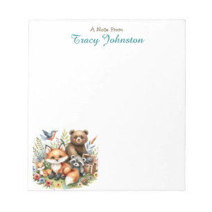 Personalized From the Desk of   Bear and Fox Notepad