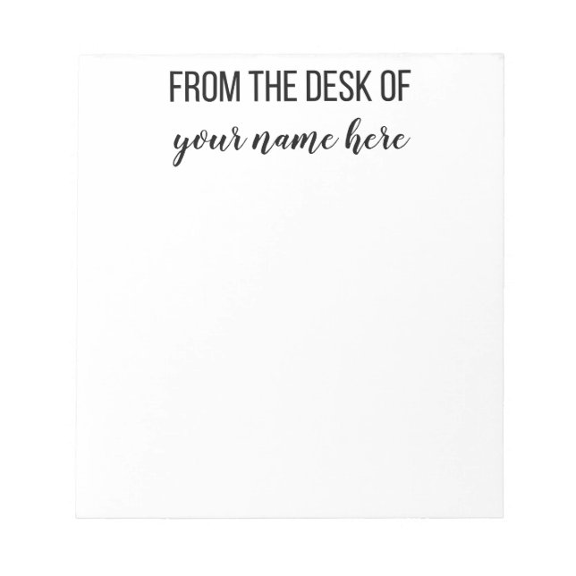 Personalized From the Desk of Notepad (Front)