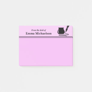 Personalized From the Desk of Office, pink Post-it Notes