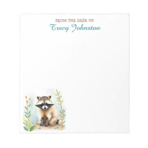 Personalized From the Desk of   Raccoon Notepad