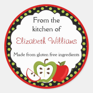 Personalized From The Kitchen Apples Classic Round Sticker